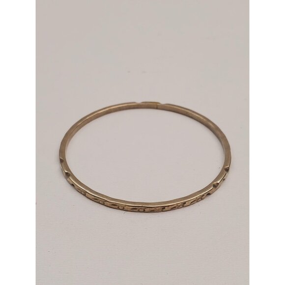 Vintage Silver 925 Bangle Bracelet Eternity Setting Etched Scrolled Design Art - Picture 8 of 10